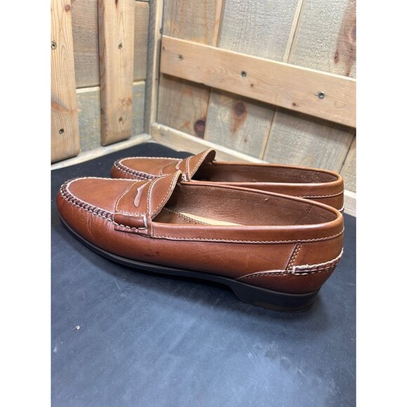 Johnston & Murphy Mens Brown Leather Penny Loafers Size 12 display picture 1